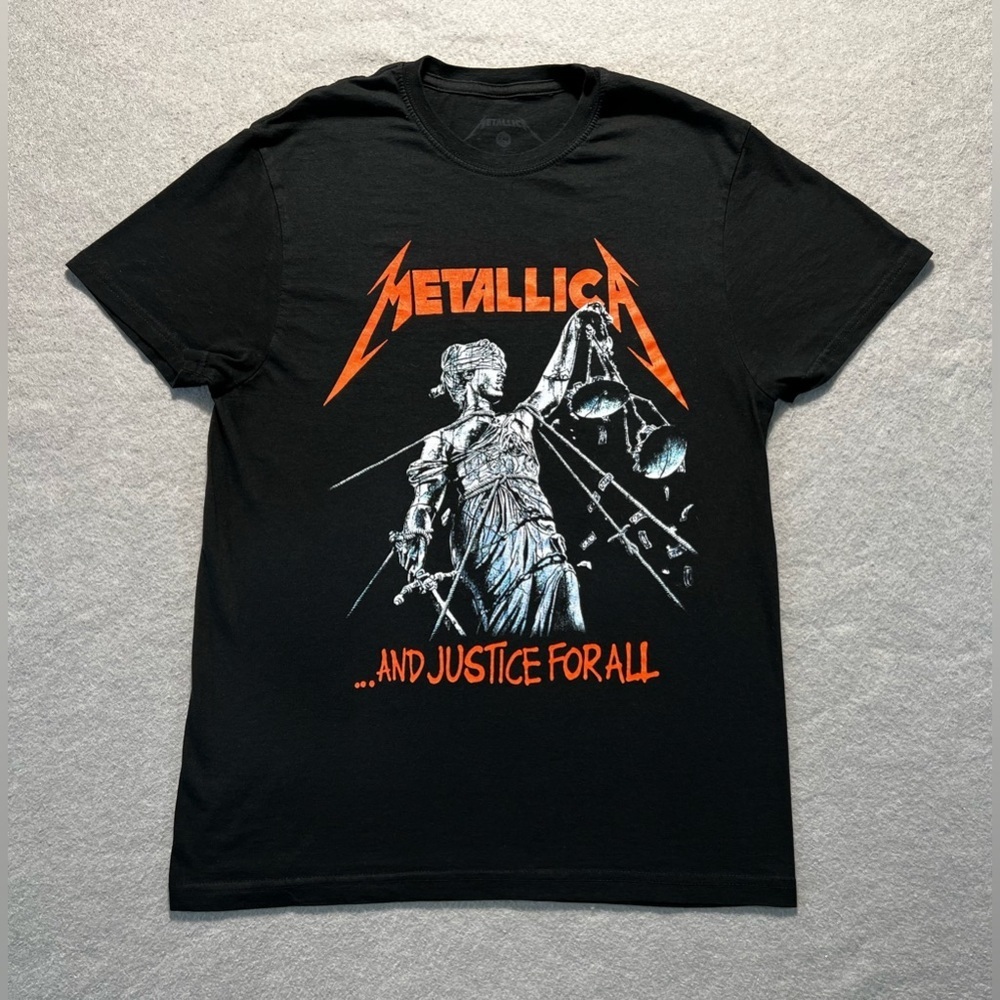 Metallica And Justice For All Graphic T-Shirt Small Black Rock Band